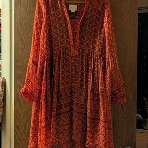 Maeve Vibrant Red Geometric Dress